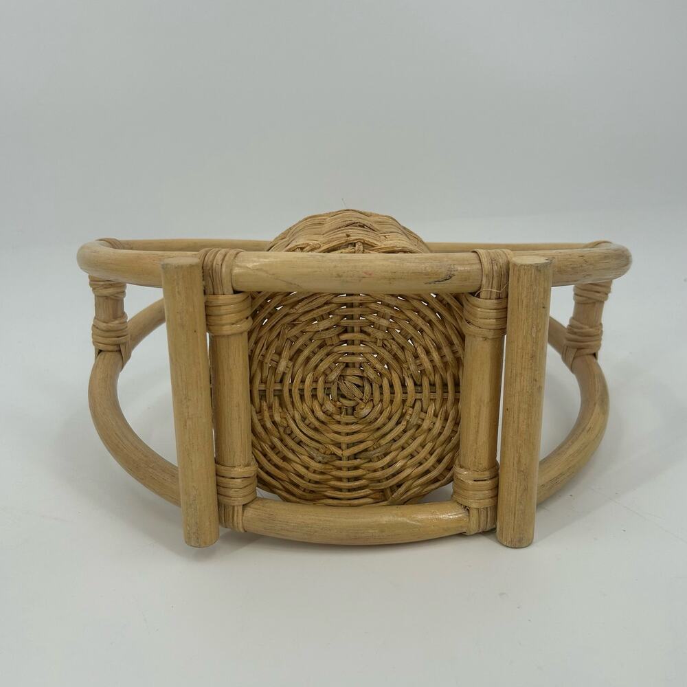 Rattan Hanging Planter Bentwood Wicker Basket MCM Plant Holder Organic Modern - Picture 4 of 4